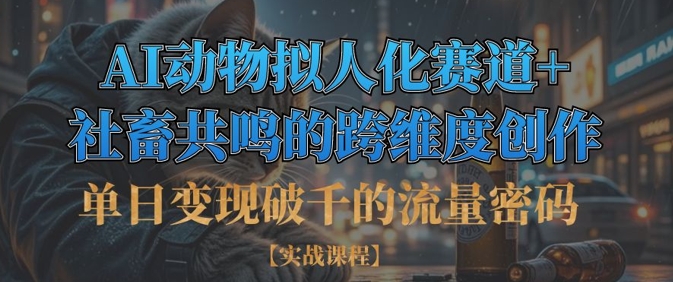 单日变现破千的流量密码,AI动物拟人化赛道+社畜共鸣的跨维度创作-鑫梵淘轻创网