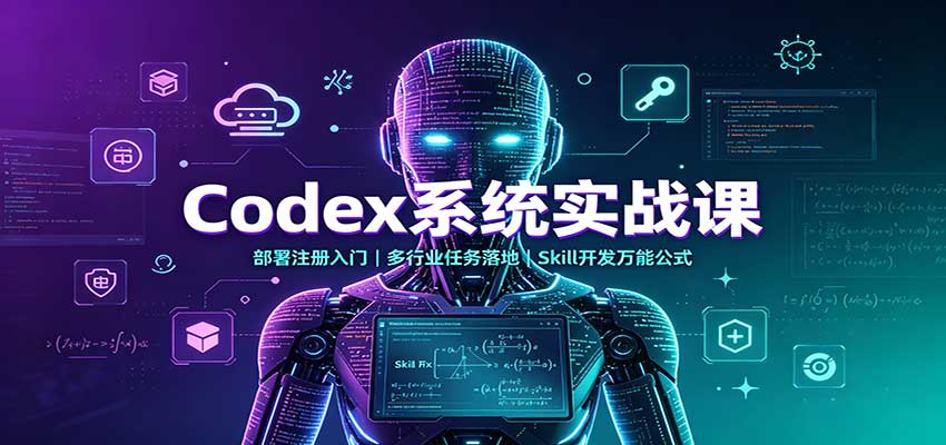Codex系统实战课：部署注册入门，多行业任务落地，Skill开发万能公式-鑫梵淘轻创网