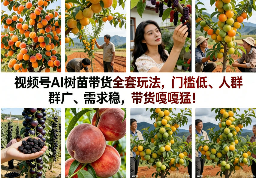 视频号AI树苗带货全套玩法，门槛低、人群广、需求稳，带货嘎嘎猛！(更新0908)-鑫梵淘轻创网