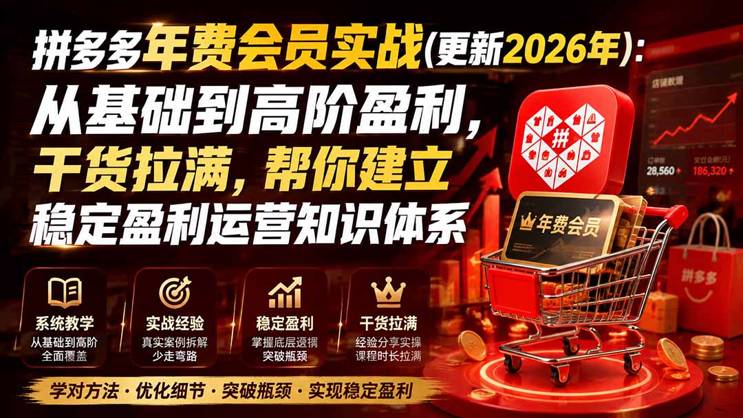 拼多多年费会员实战(更新2026年-鑫梵淘轻创网