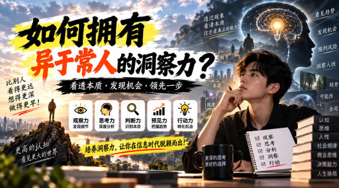 某公众号付费文章:如何拥有异于常人的洞察力?-鑫梵淘轻创网