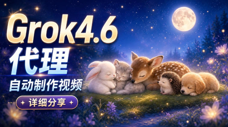 Grok 4.6代理自动制作视频!从提示词到成片全流程详细分享|AI Agent实操分享-鑫梵淘轻创网
