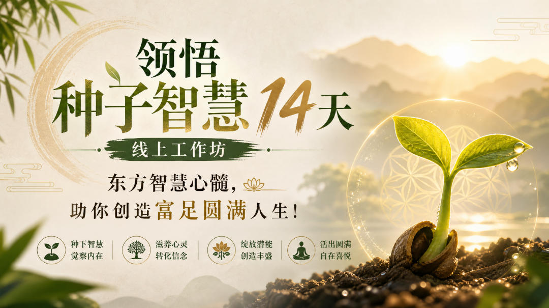 鹿大米领悟种子智慧14天线上工作坊，东方智慧心髓，助你创造富足圆满人生！-鑫梵淘轻创网