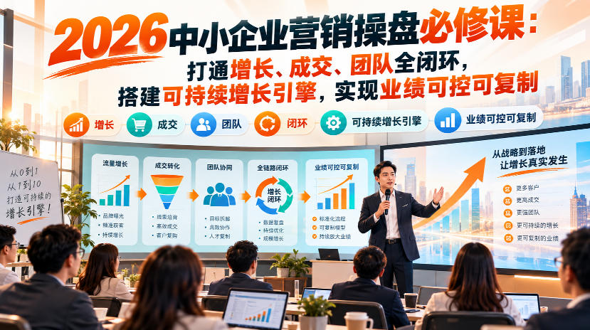 2026中小企业营销操盘必修课:打通增长、成交、团队全闭环,搭建可持续增长引擎,实现业绩可控可复制-鑫梵淘轻创网