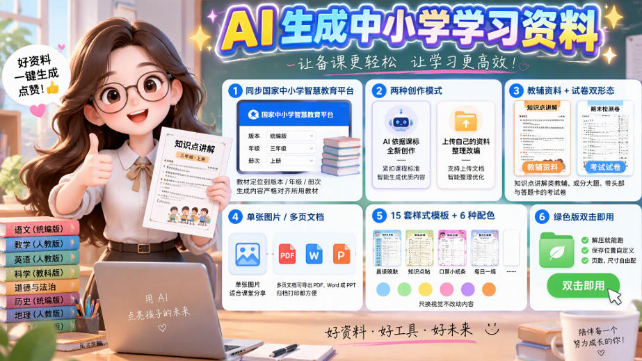 孩子的教辅别再乱买了:同步国家中小学智慧平台,AI一键生成图文教辅和试卷-鑫梵淘轻创网