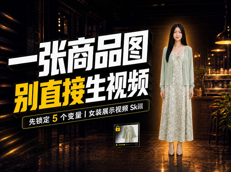 女装AI视频总翻车？问题不在提示词，女装展示视频Skill先锁定5个变量！-鑫梵淘轻创网