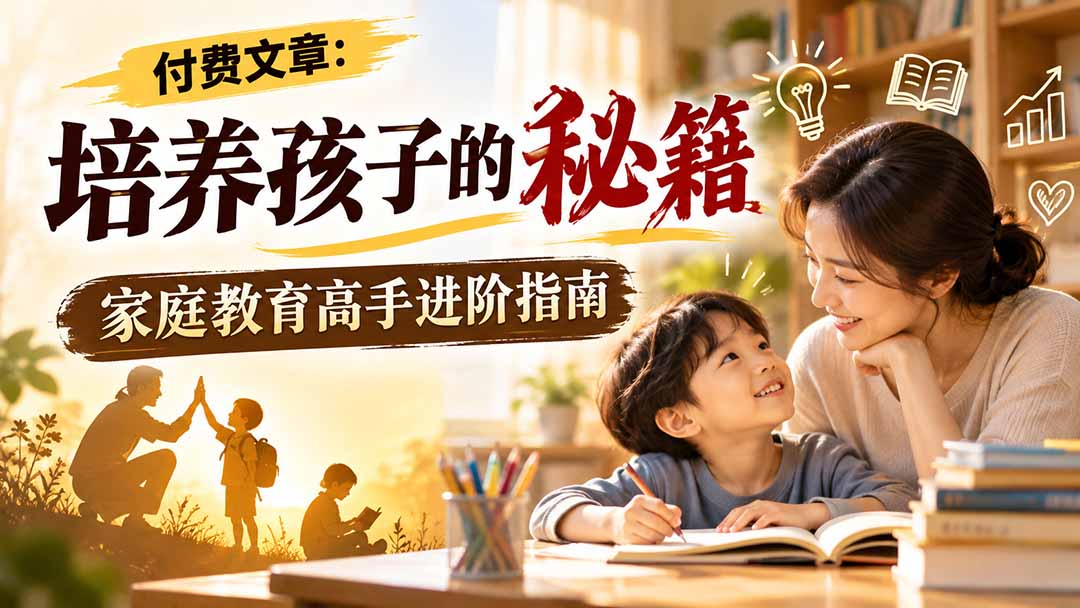 付费文章：培养孩子的秘籍，家庭教育高手进阶指南-鑫梵淘轻创网