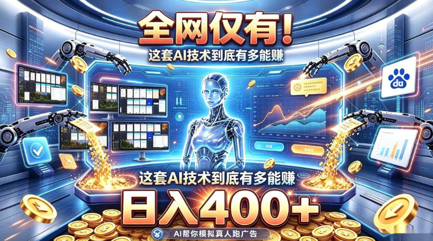 全网仅有！这套AI技术到底有多能賺，日入400+，无需人工干预，实现真正被动变现【揭秘】-鑫梵淘轻创网