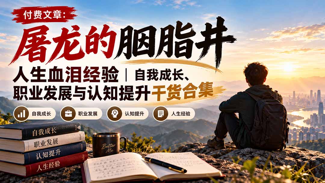付费文章:屠龙的胭脂井人生血泪经验|自我成长、职业发展与认知提升干货合集-鑫梵淘轻创网