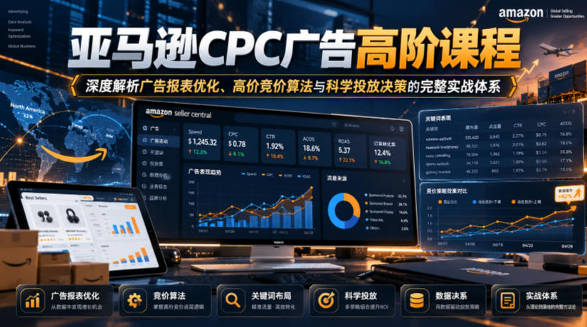 亚马逊CPC广告高阶课程，深度解析广告报表优化、高价竞价算法与科学投放决策的完整实战体系-鑫梵淘轻创网