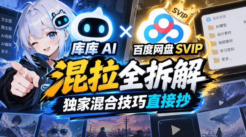 库库AI×百度网盘SVIP混拉全拆解，独家混合技巧直接抄-鑫梵淘轻创网