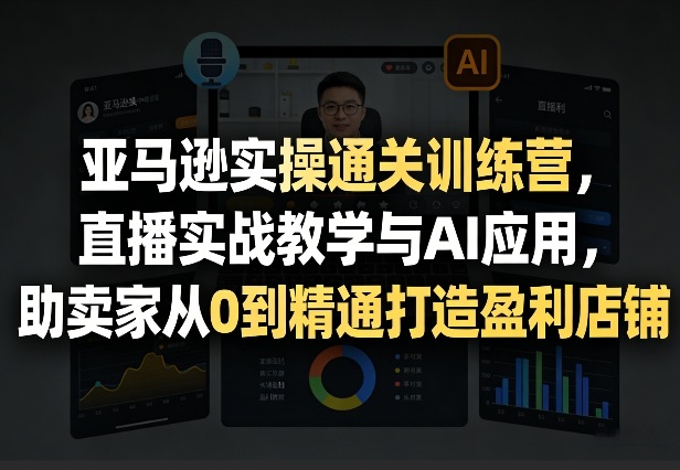 亚马逊实操通关训练营，直播实战教学与AI应用，助卖家从0到精通打造盈利店铺(更新1016)-鑫梵淘轻创网