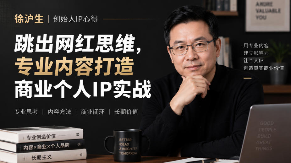 徐沪生创始人IP心得|跳出网红思维,专业内容打造商业个人IP实战【文档】-鑫梵淘轻创网