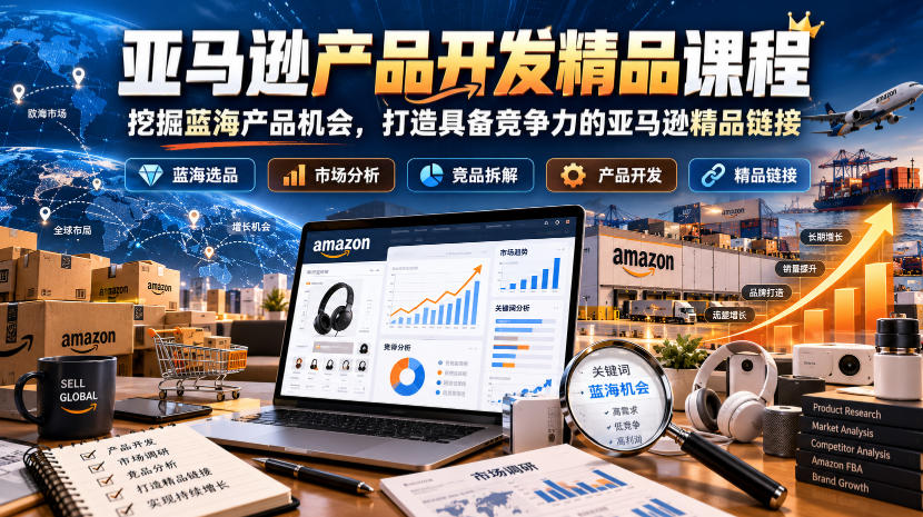 亚马逊产品开发精品课程，挖掘蓝海产品机会，打造具备竞争力的亚马逊精品链接-鑫梵淘轻创网