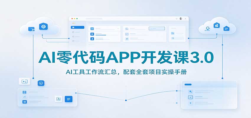 AI零代码APP开发课3.0：AI工具工作流汇总，配套全套项目实操手册-鑫梵淘轻创网