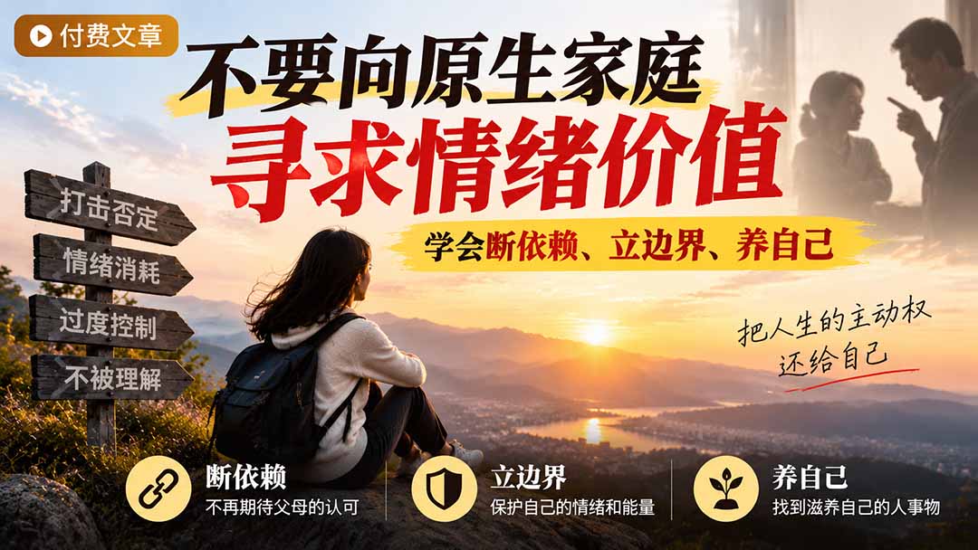 付费文章：不要向原生家庭寻求情绪价值，学会断依赖、立边界、养自己-鑫梵淘轻创网