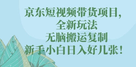 京东短视频带货项目,全新玩法,无脑搬运复制,新手小白日入好几张!-鑫梵淘轻创网