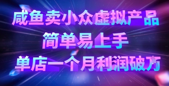 咸鱼卖小众虚拟产品,简单易上手,单店一个月利润破W-轻创终点站